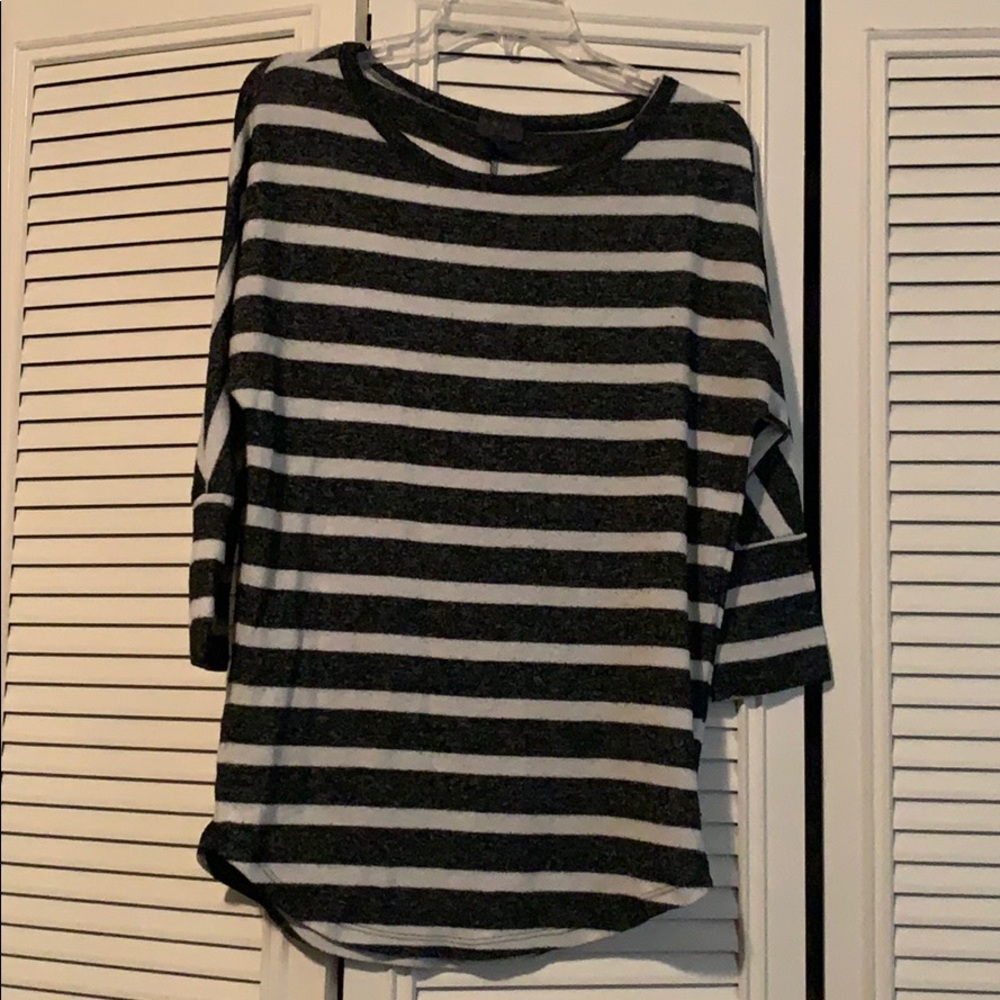 41Hawthorn Grey and White Striped Dolman Top